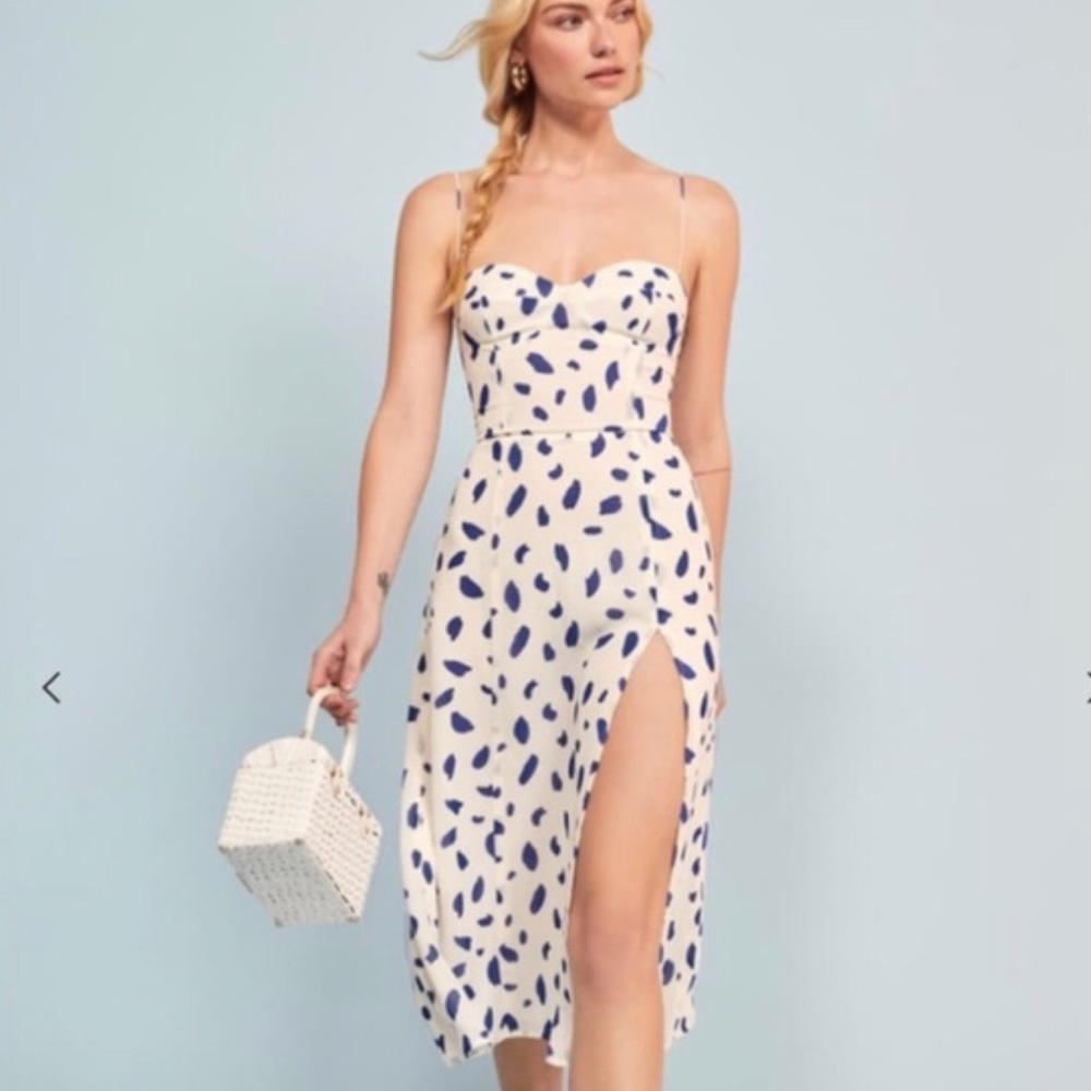Reformation Juliette Dress Dalmation Print size 6